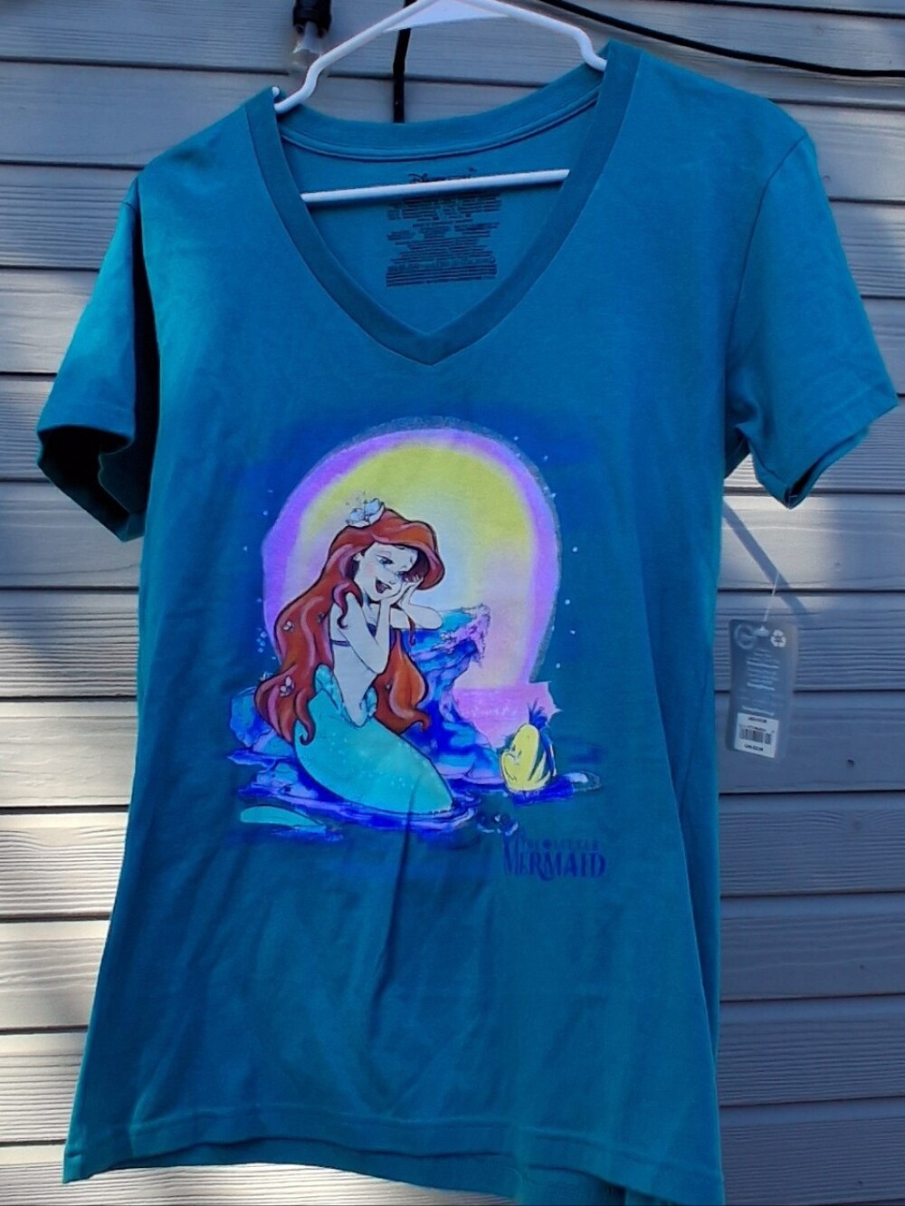 The Little Mermaid Ariel Graphic V-Neck Tee - Teal